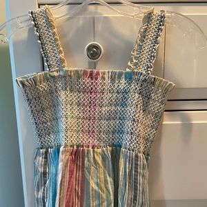 Aqua smocked tank